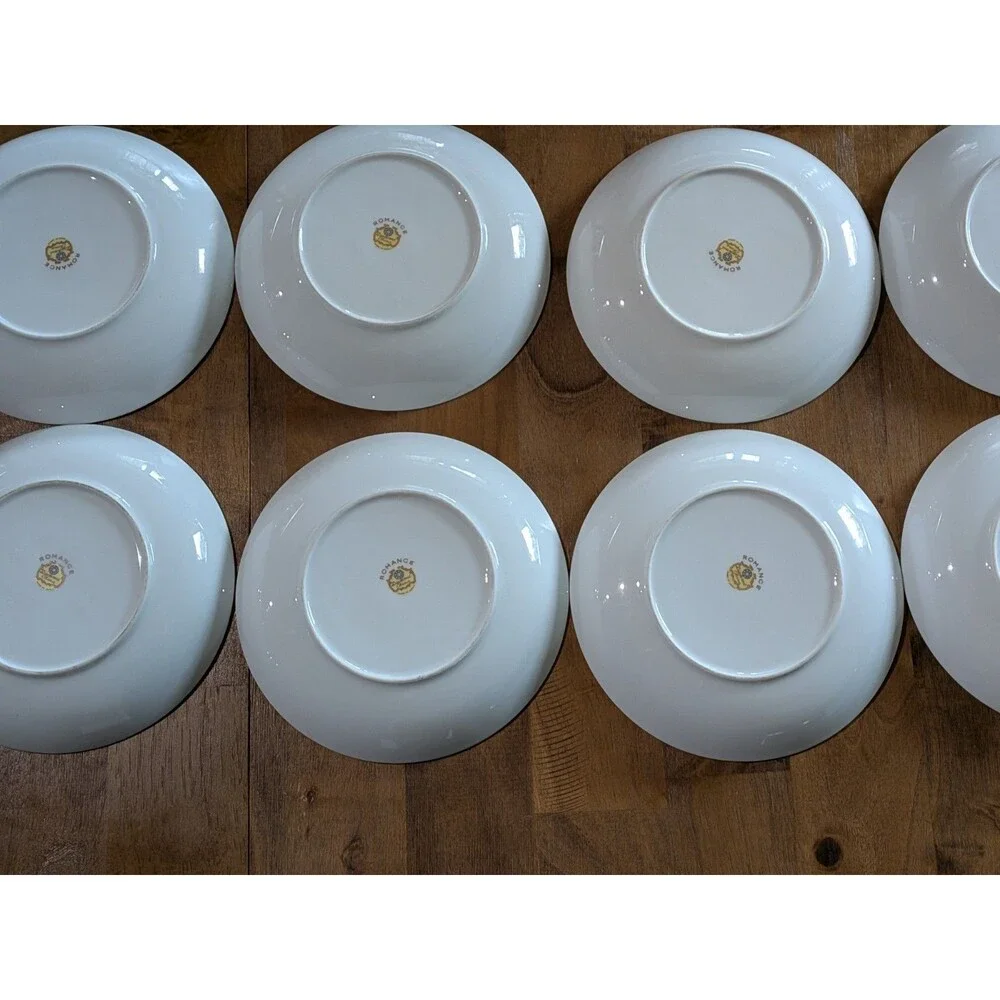 Vintage Diamond China Romance White Rose 7.5